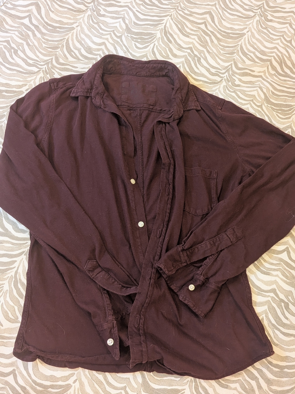 Frank & Eileen Button-Front Shirt in Deep Burgundy